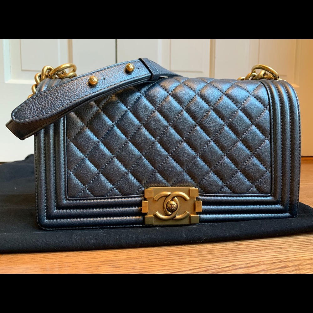Authentic Chanel boy medium gold hardware